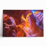 Black and white photograph of Antelope Canyon on stretched canvas, suitable as large kitchen or bedroom wall art.
