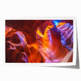 Antelope Canyon landscape in warm orange and red tones on rolled canvas, ideal for art wall dining room.