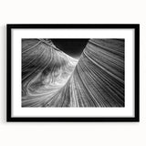 Abstract art print of Arizona's Coyote Buttes in vibrant, textured colors on a large framed canvas.