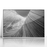 Acrylic print of Coyote Buttes in Arizona, featuring red rock formations under a clear blue sky.