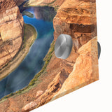 Mid-century modernist acrylic print of Glen Canyon in muted earth tones, ideal for dining room art.