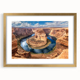 Extra large abstract art print of Arizona's Glen Canyon in textured shades, framed in gold, ideal for living room decor.