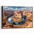 Black and white landscape art painting of Glen Canyon on framed canvas, ideal for bedroom wall decor.
