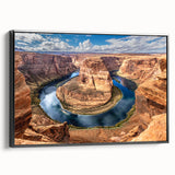 Black and white landscape art painting of Glen Canyon on framed canvas, ideal for bedroom wall decor.