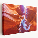 Grand Canyon landscape on large stretched canvas, featuring earthy orange and red tones, suitable for kitchen wall art.