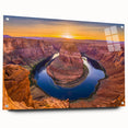 Acrylic print of Horseshoe Bend in Arizona, featuring earthy tones, ideal for bedroom or dining room decor.