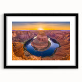 Extra large, colorful art print of Arizona's Horseshoe Bend in abstract style on a textured canvas.