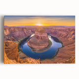 Black and white photograph of Horseshoe Bend, Arizona, on a large stretched canvas, suitable for kitchen wall art.
