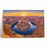 Black and white photo of Horseshoe Bend on stretched canvas, ideal for kitchen wall art or bedroom.