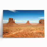 Black and white photo of Monument Valley on stretched canvas, ideal for kitchen wall art or bedroom decor.
