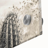 Mid-century modernist large abstract print of Sedona landscape in vibrant earth tones on acrylic glass.