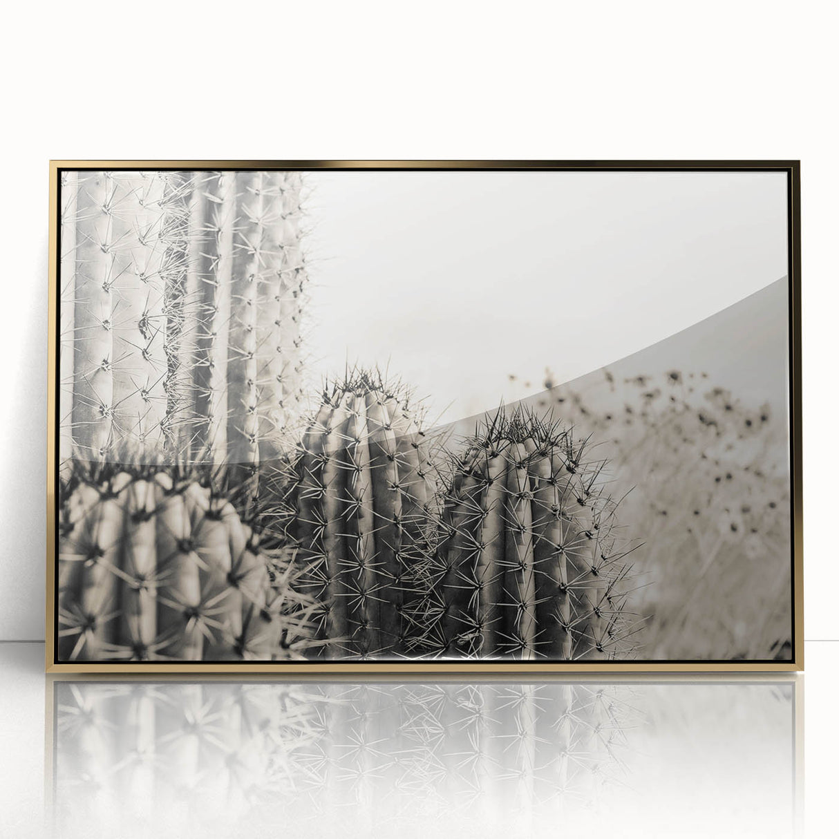 Framed acrylic print of Sedona, Arizona scenery in muted earth tones, ideal for modern art wall decor.