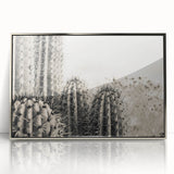 Framed acrylic print of Sedona, Arizona landscape in mid-century modernist style with vibrant earth tones.
