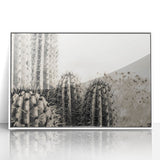 Acrylic print of a Sedona landscape in muted earth tones, framed in white, suitable as modern art wall decor for a nursery.