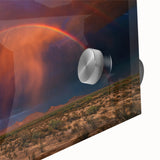 Large abstract wall art of the Sonoran desert in muted earth tones on acrylic glass, suitable for dining room ambiance.