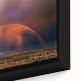 Extra large framed canvas featuring a textured depiction of the Sonoran Desert in Arizona with vibrant.