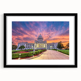 Extra large abstract art print of a colorful, textured Arkansas scenery on a black framed canvas.