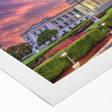 Art deco poster of Arkansas scenery in muted earth tones on rolled canvas, suitable for dining room wall art.