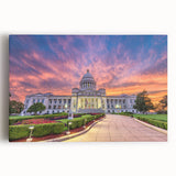 Black and white photograph of Arkansas scenery on large stretched canvas, ideal for kitchen wall art.