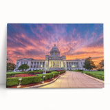 Black and white stretched canvas of Arkansas scenery, ideal for kitchen wall art or bedroom ambiance.