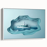 Vintage poster art of Alcatraz, featuring a colorful palette on a framed canvas, ideal for extra large living room wall art.