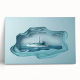 Black and white photo of Alcatraz Island on stretched canvas, ideal for kitchen wall art or bedroom ambiance.