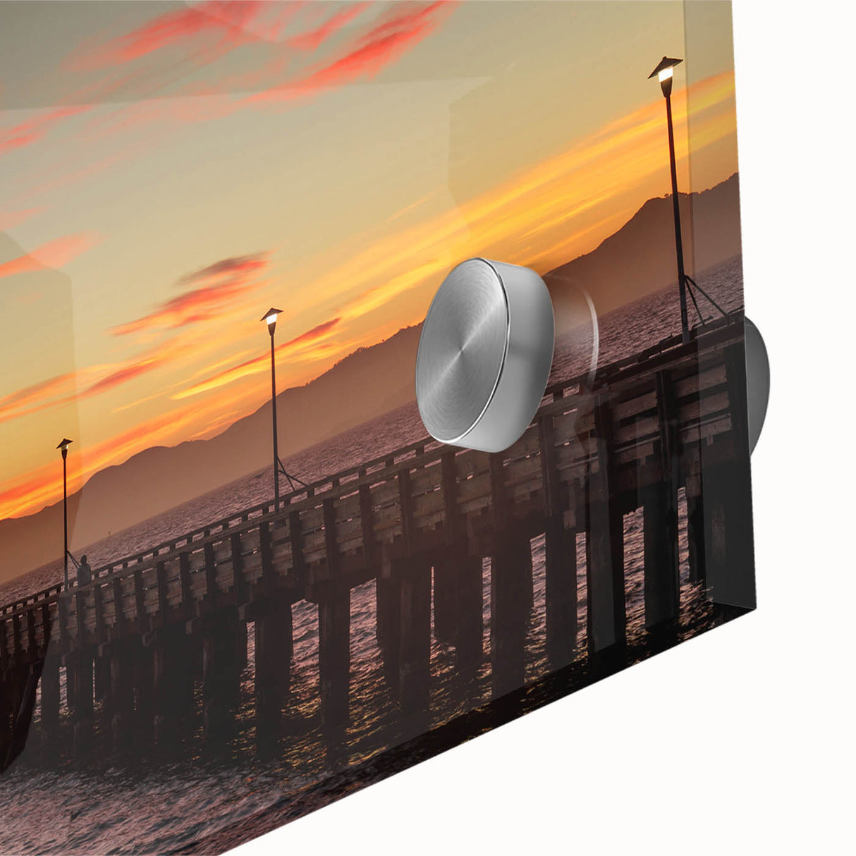 Large abstract wall art featuring Berkeley, California in mid-century modernist style on acrylic glass.