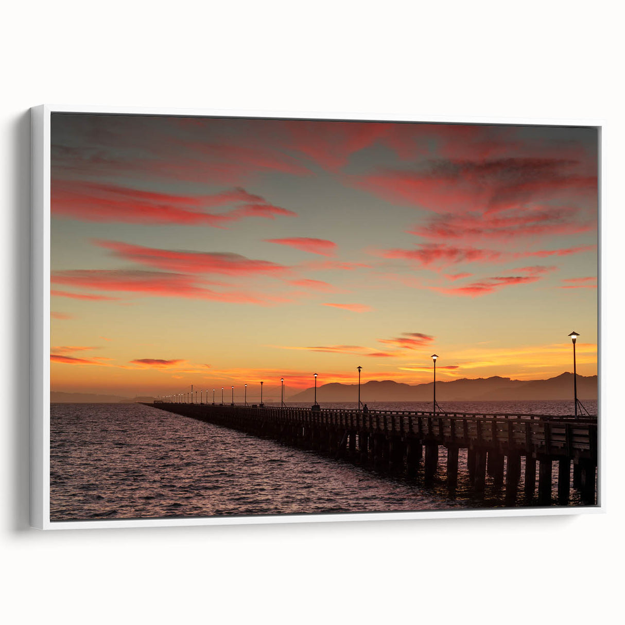 Vintage poster art of Berkeley, California on extra large framed canvas, featuring colorful palette.