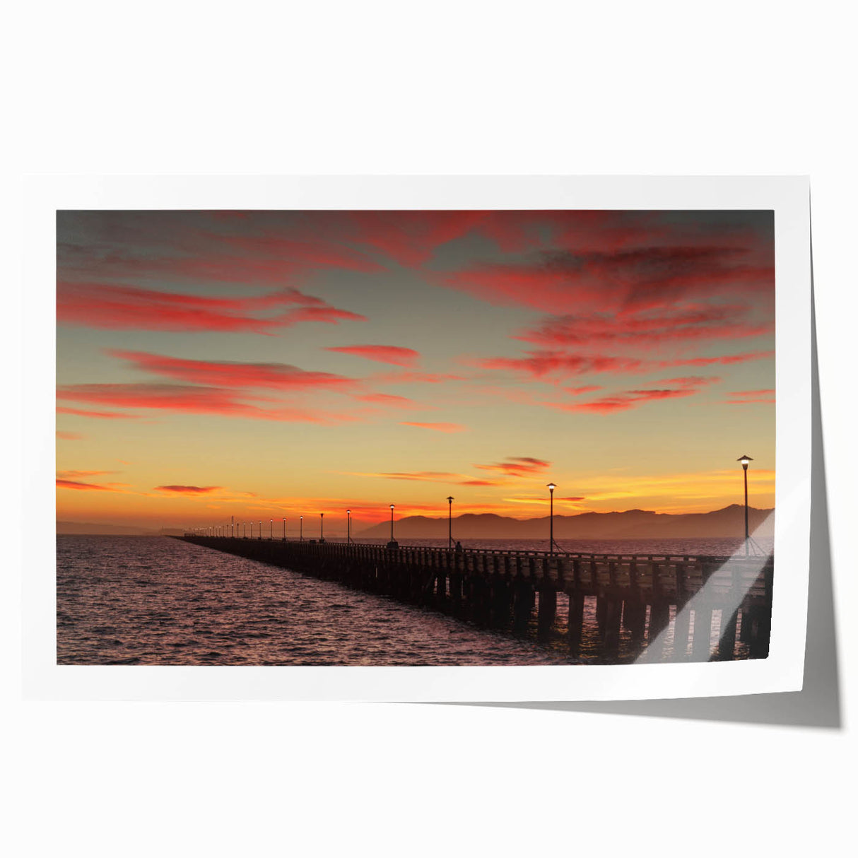 Extra large rolled print of a floral Berkeley, California scene in soft pastel shades, ideal for art wall dining room.