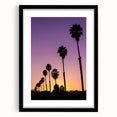 Extra large colorful abstract art print of Beverly Hills scenery on textured canvas, framed in black.
