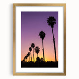 Extra large abstract art print of Beverly Hills scenery in muted earth tones on a gold-framed canvas.