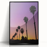 Large abstract wall art depicting Beverly Hills scenery in muted grays and blues on a black framed acrylic.