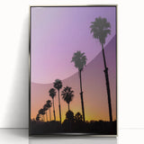 Mid-century modernist art of Beverly Hills scenery in acrylic print with silver frame, ideal for nursery wall art.