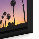 Extra large black wall art of Beverly Hills scenery on textured canvas, framed, with vibrant colors.