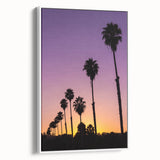 Vintage poster art of Beverly Hills with colorful accents on a large framed canvas, ideal for living room decor.