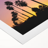 Art deco poster of Beverly Hills with pastel colors on rolled canvas, suitable for dining room wall art.