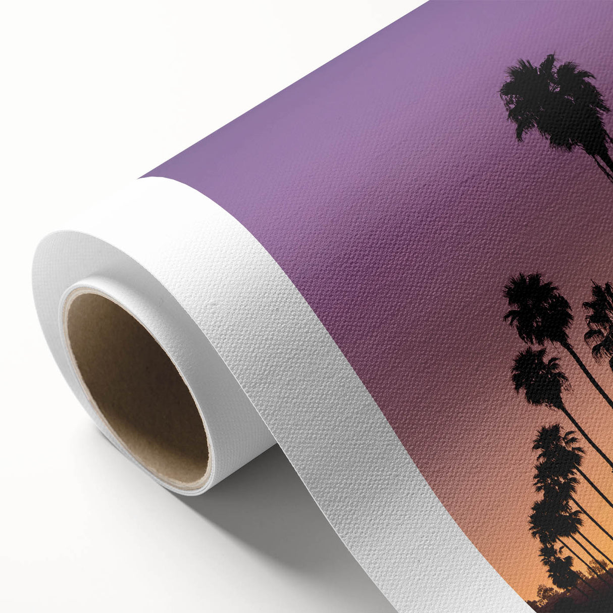 Art Deco poster of Beverly Hills scenery in muted pastel tones on rolled canvas, ideal for nursery wall art.