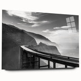 Acrylic print of Big Sur landscape in muted earth tones, ideal for bedroom or dining room art.
