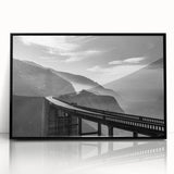 Large abstract wall art depicting California's Big Sur in muted earth tones on a framed acrylic print.