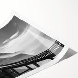 Extra large rolled print featuring line art flowers in muted earth tones, ideal for large living room wall art.