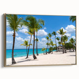 Framed canvas featuring a vintage-style landscape painting of Catalina, California in muted gold and black tones.