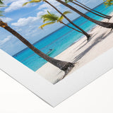 Art deco poster of Catalina, California in muted blue and beige tones on rolled canvas, suitable for dining room wall art.