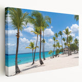 Large stretched canvas featuring a serene Catalina, California scenery in soft blue and green hues.