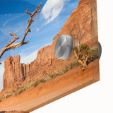 Large abstract depiction of Death Valley in muted earth tones on acrylic glass.