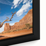 Extra large framed canvas of Death Valley scenery in black with colorful, textured accents, ideal for living room decor.
