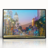 Large abstract wall art of the Hollywood, California scenery in black acrylic frame, ideal for modern art wall decor.