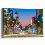 Framed canvas featuring a vintage-style landscape art painting of the Hollywood.