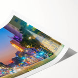 Extra large rolled print featuring line art flowers in monochrome, ideal for large living room wall art.