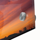 Mid-century modernist style large abstract wall art of Joshua Tree, in muted earth tones on acrylic glass.