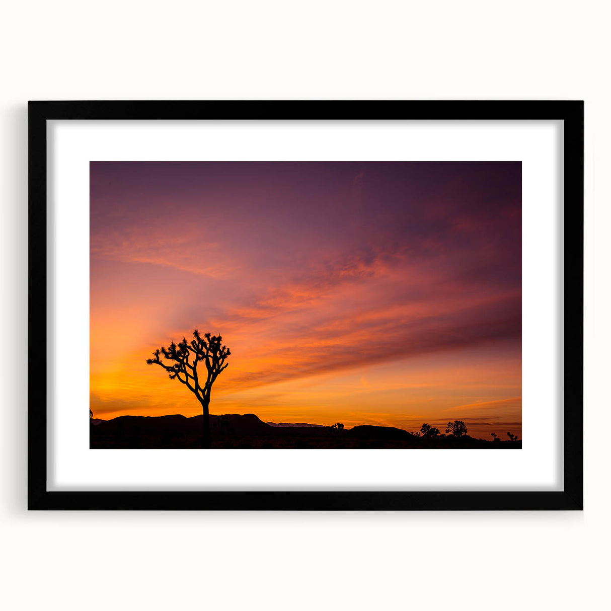 Abstract art print of Joshua Tree in vibrant colors on a textured, extra large canvas, ideal for living room decor.